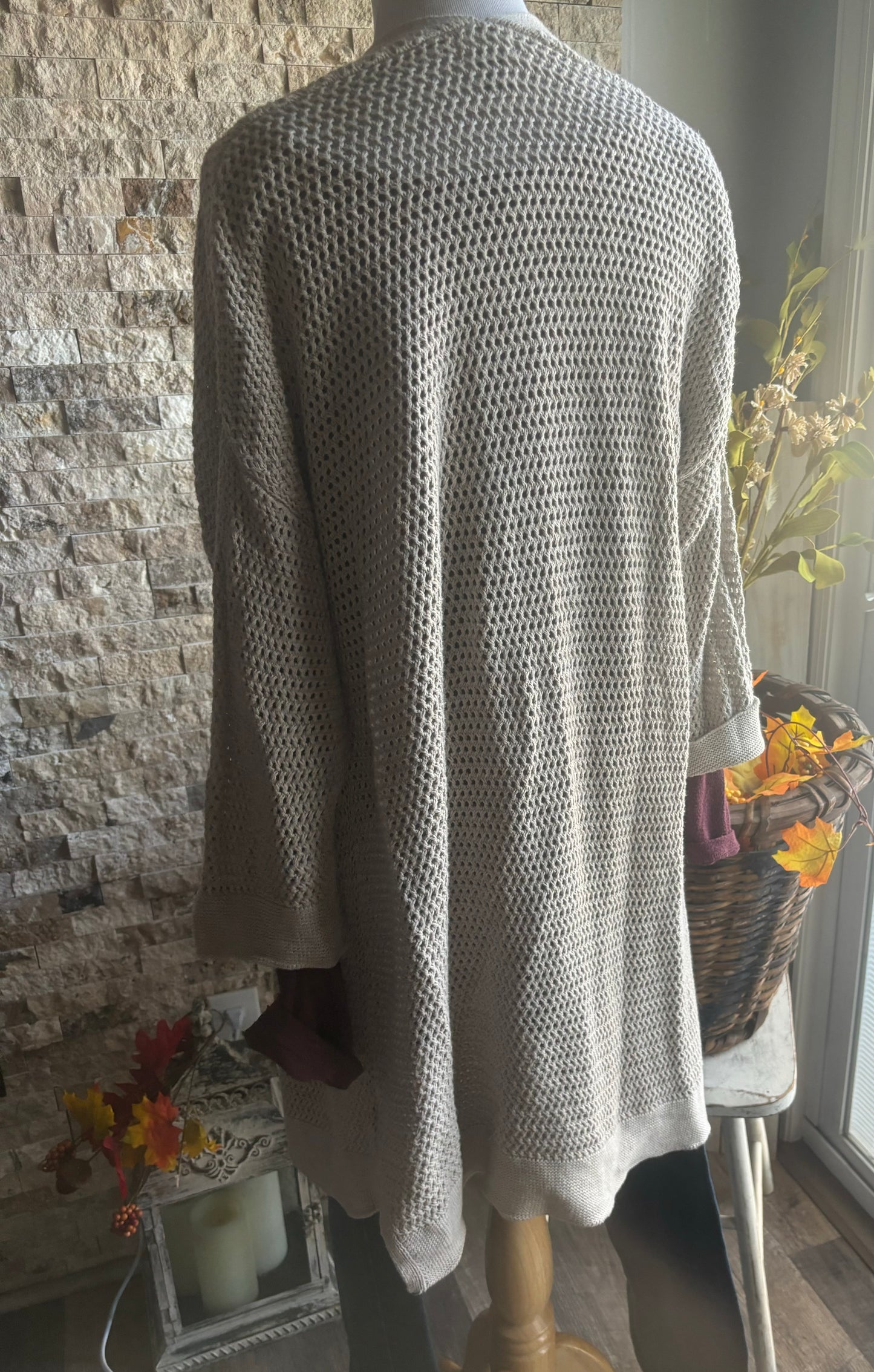 Oatmeal Long Cardigan/Size Large