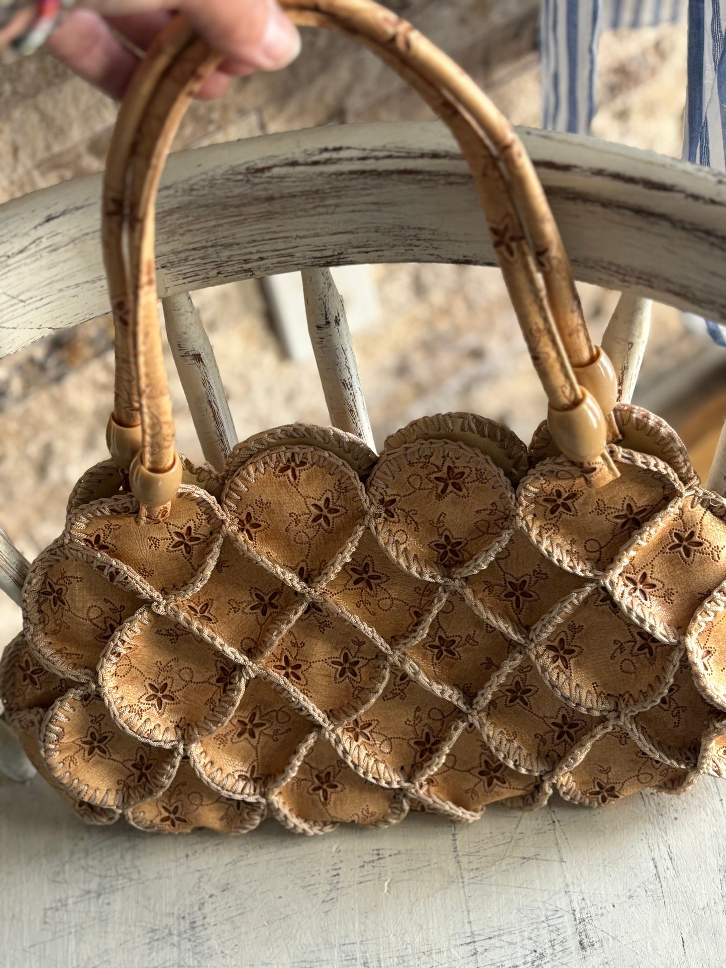 Vintage leather Unique handbag