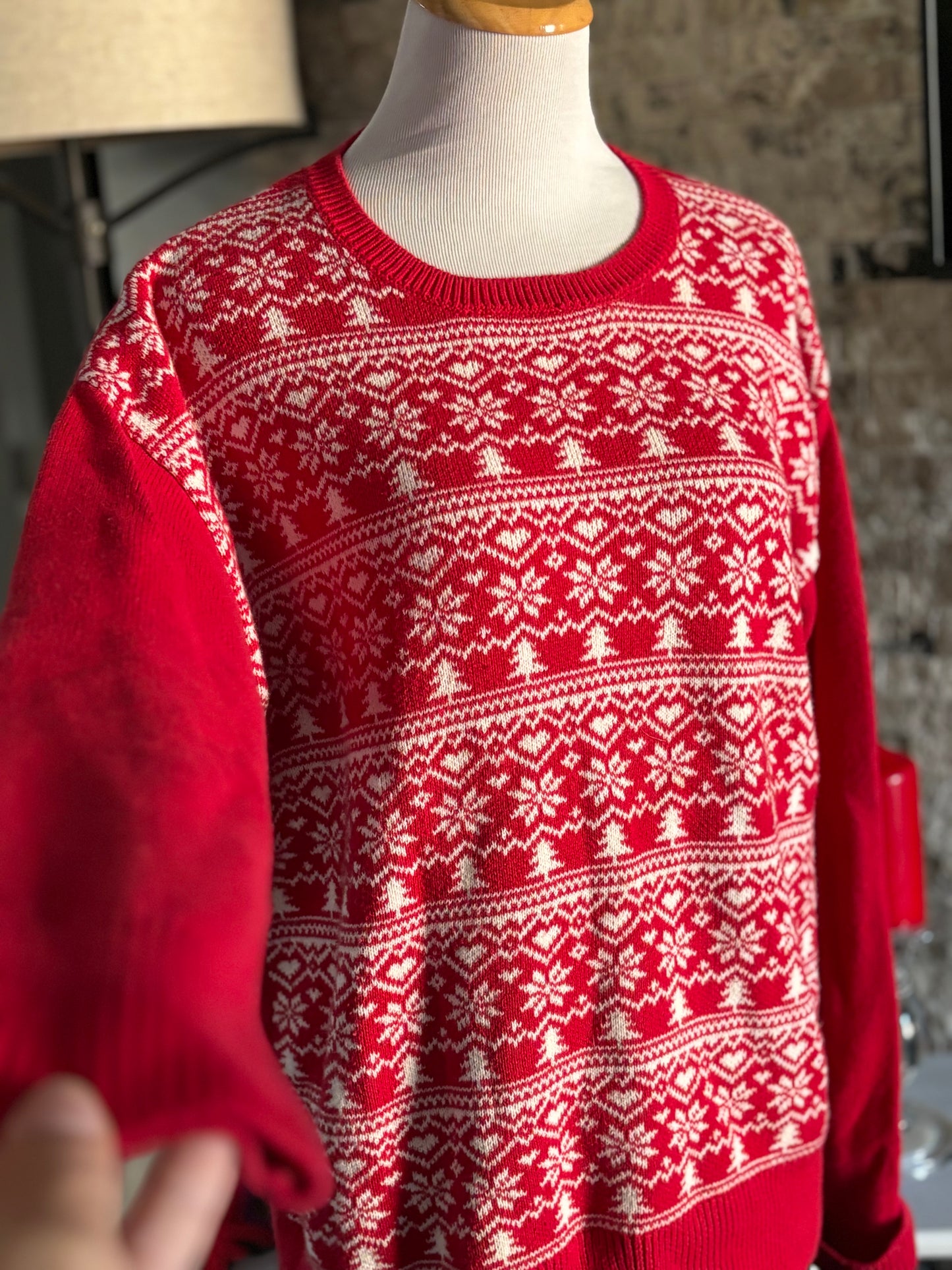 Fair-isle Festive Crewneck Sweater/Size Large