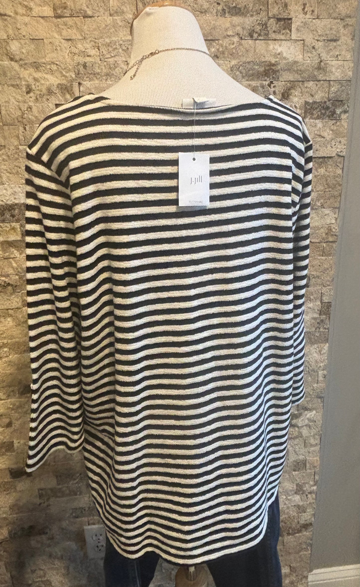 J.Jill Boat neck stripped top Size XL