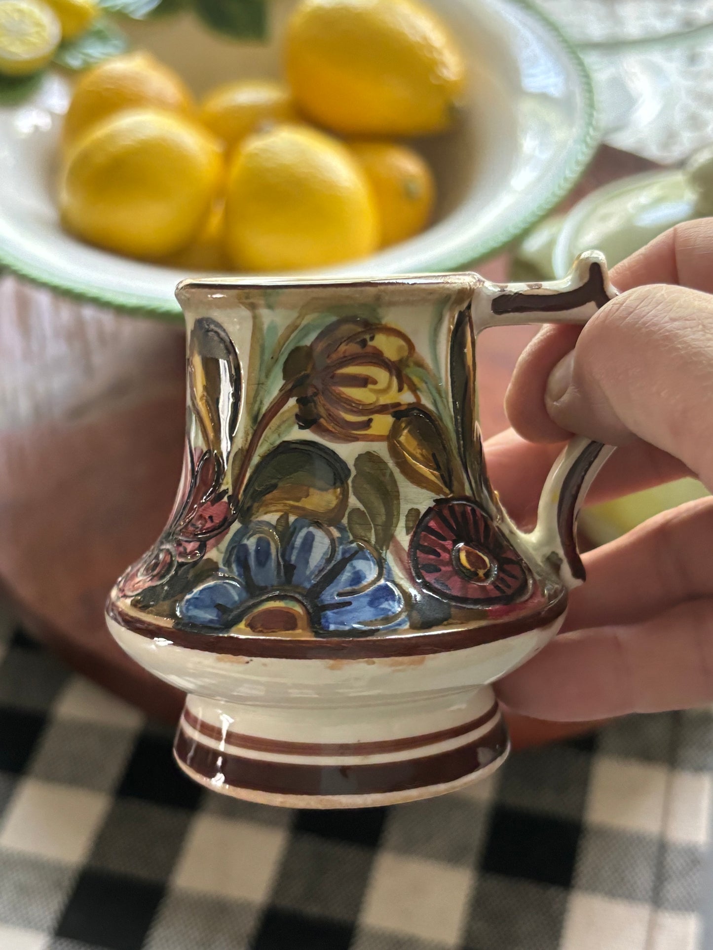 Hand painted Pottery mini pitcher