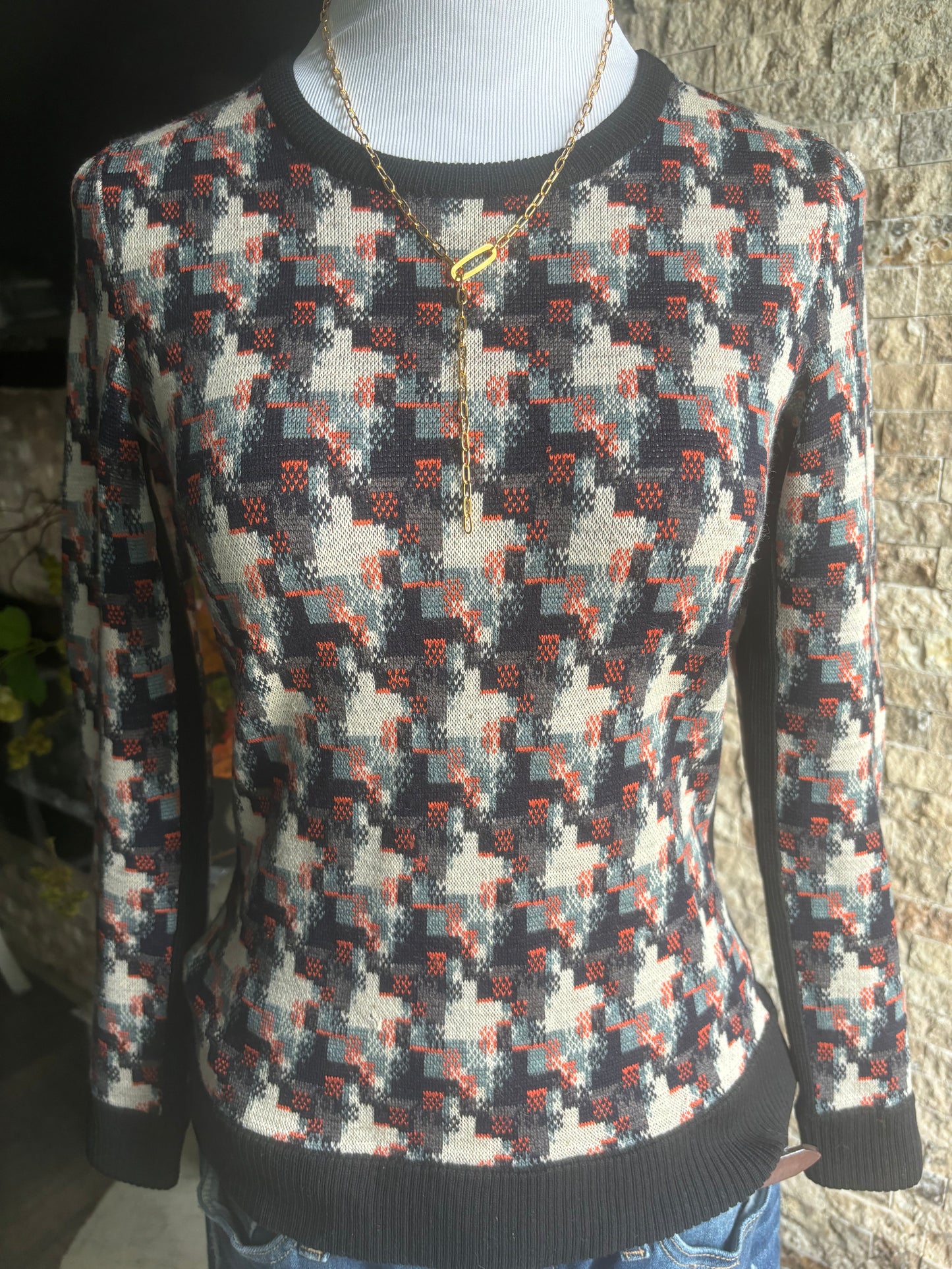 Geometric Design Sweater/ size small