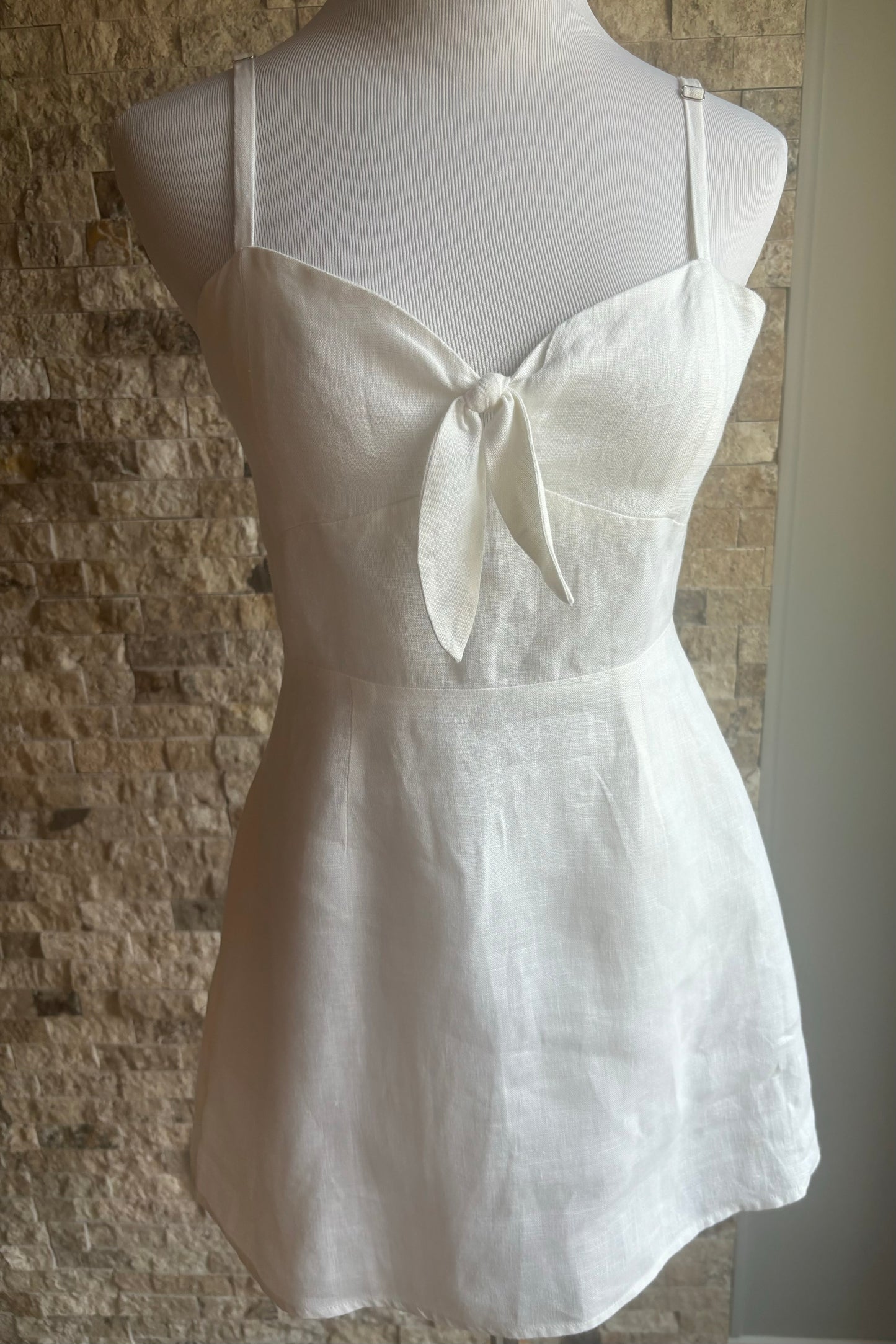 Reformation white linen dress in size 2