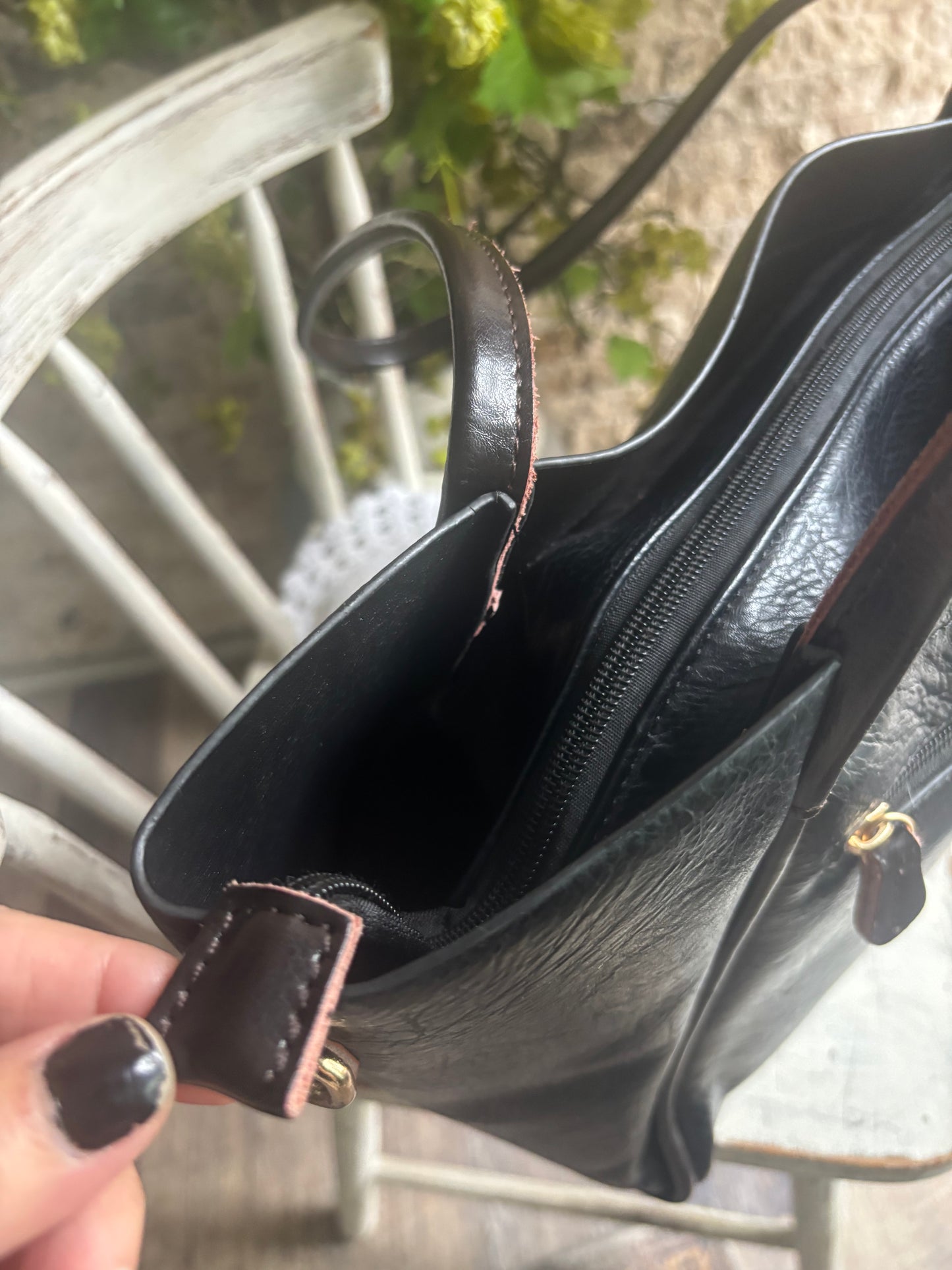 Fine Black Leather Tote