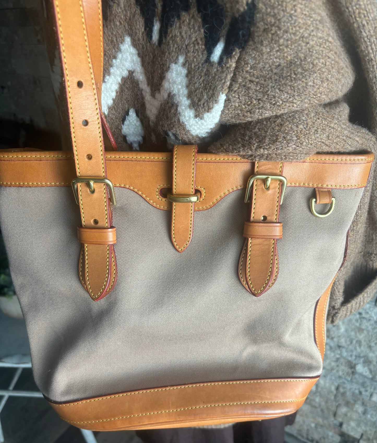 Dooney and Bourke canvas and leather tote