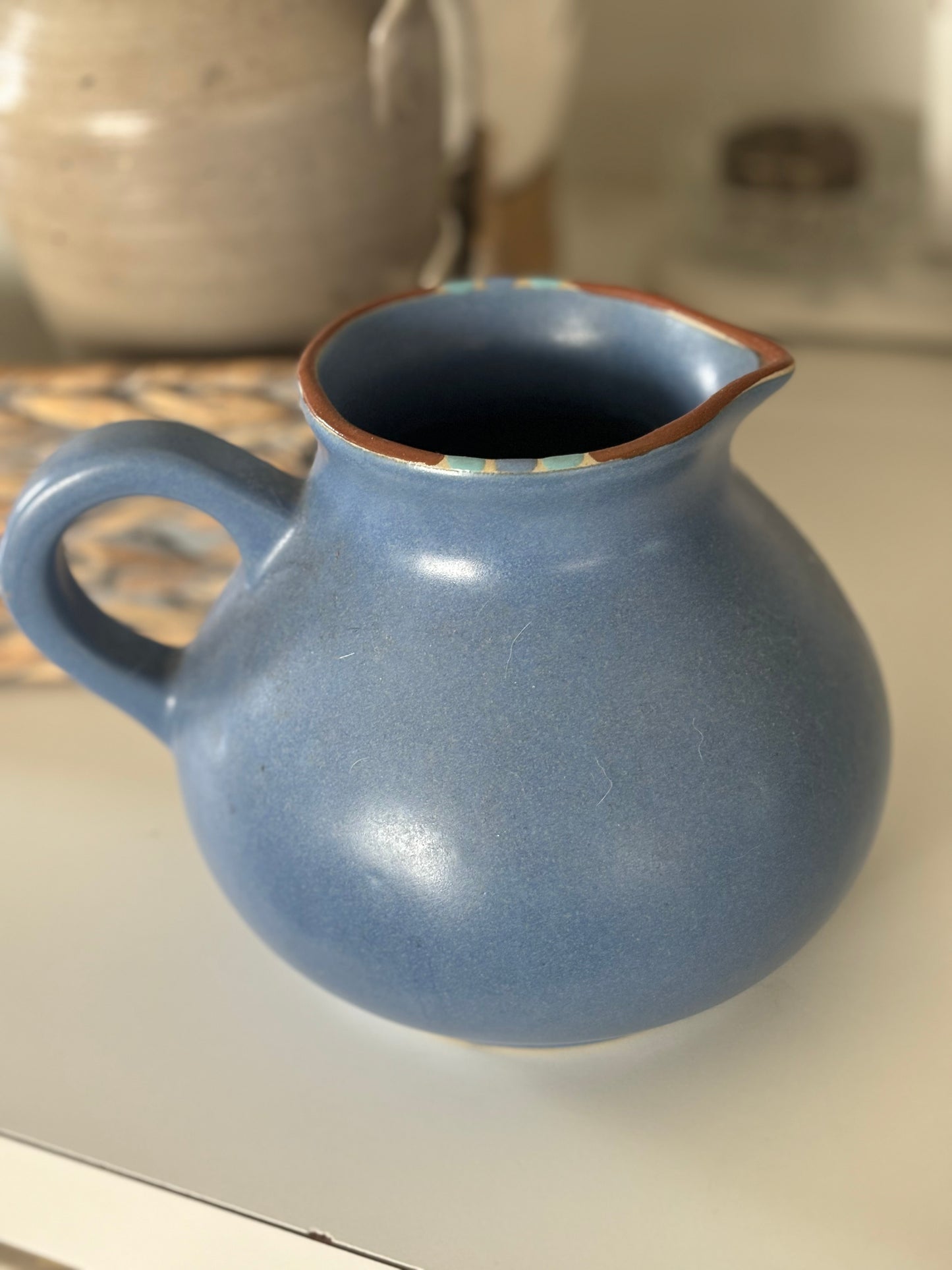 Vintage Blue Pitcher by Dansk