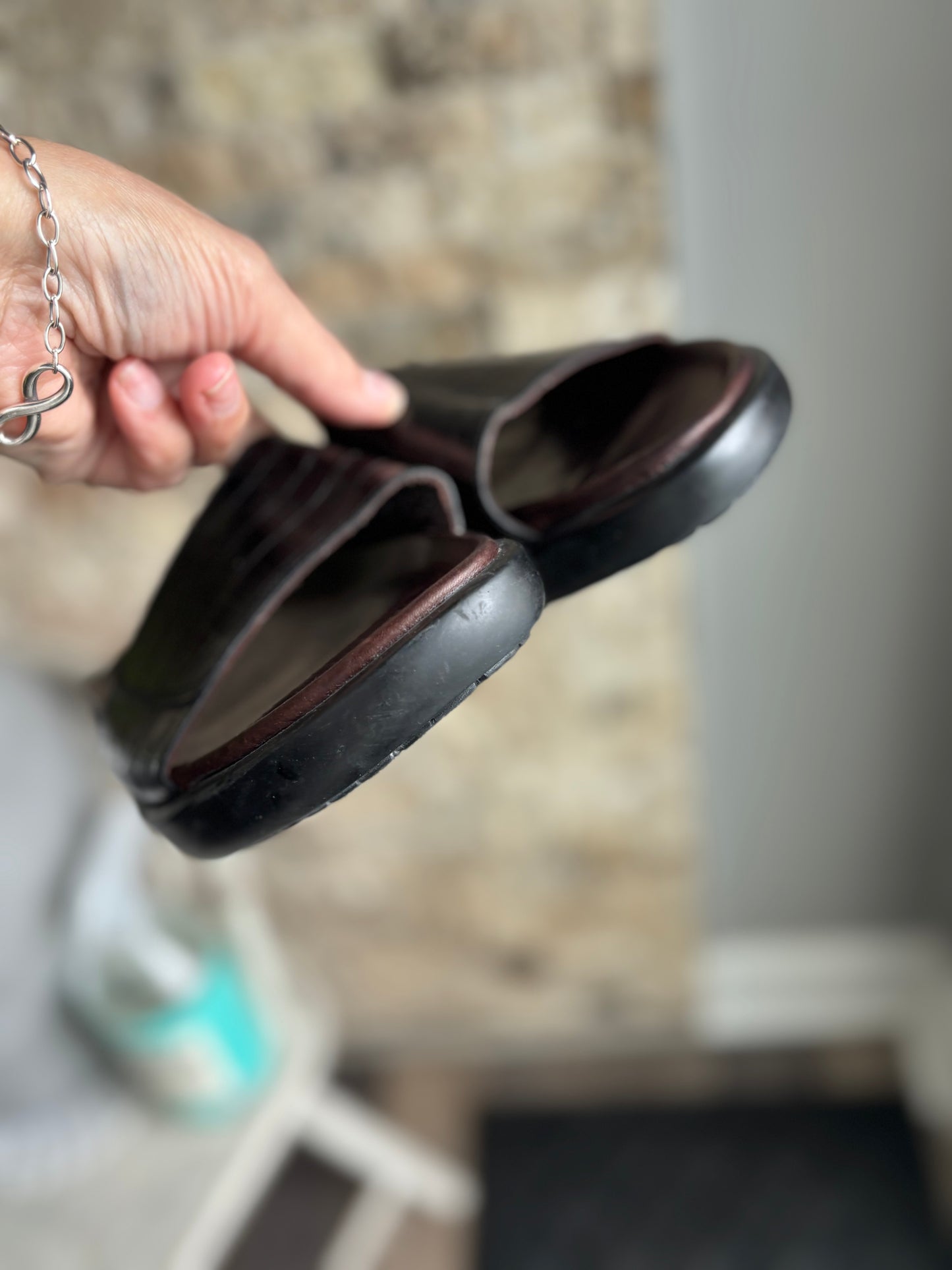 Donald J. Pliner Italian Leather Slides/ 7.5