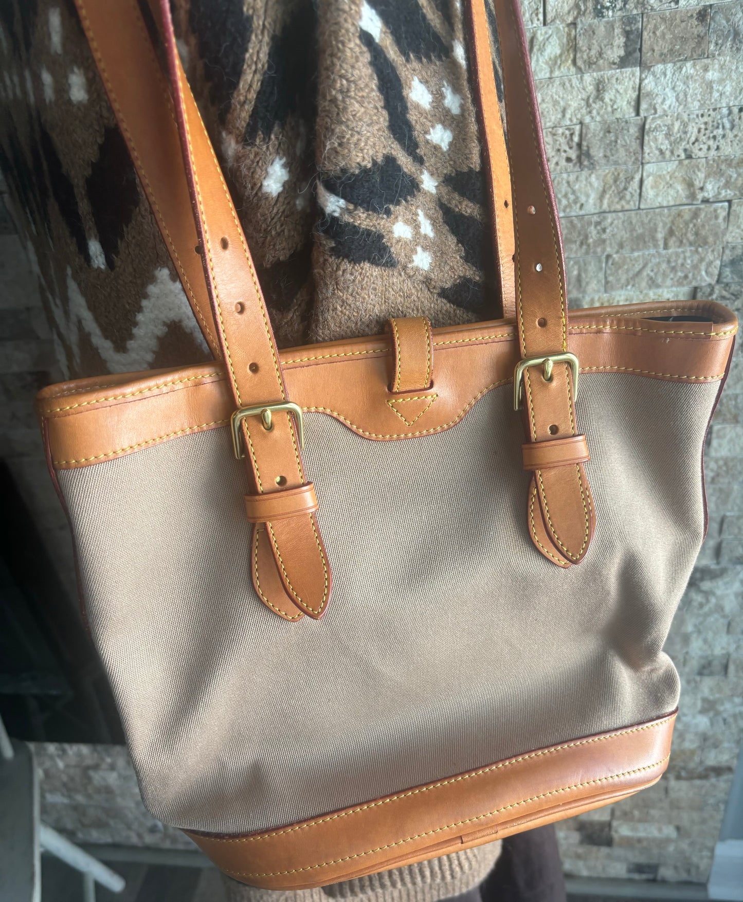 Dooney and Bourke canvas and leather tote