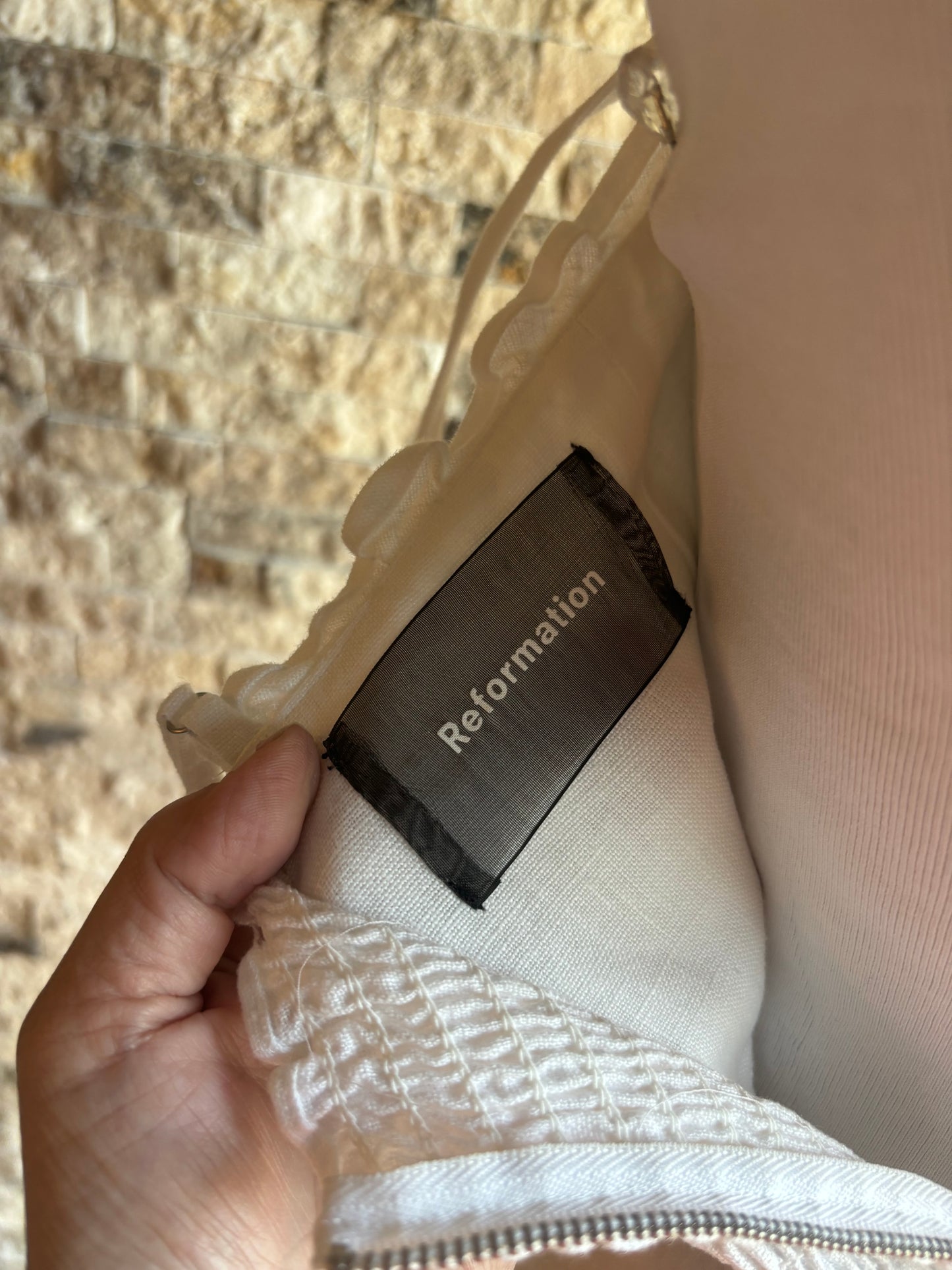 Reformation white linen dress in size 2