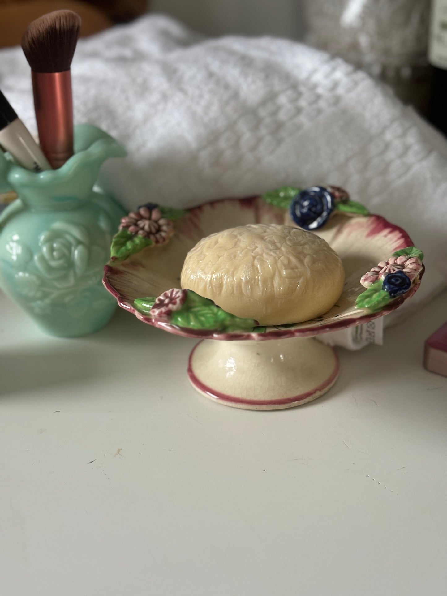 Vintage Floral Footed Candy Dish