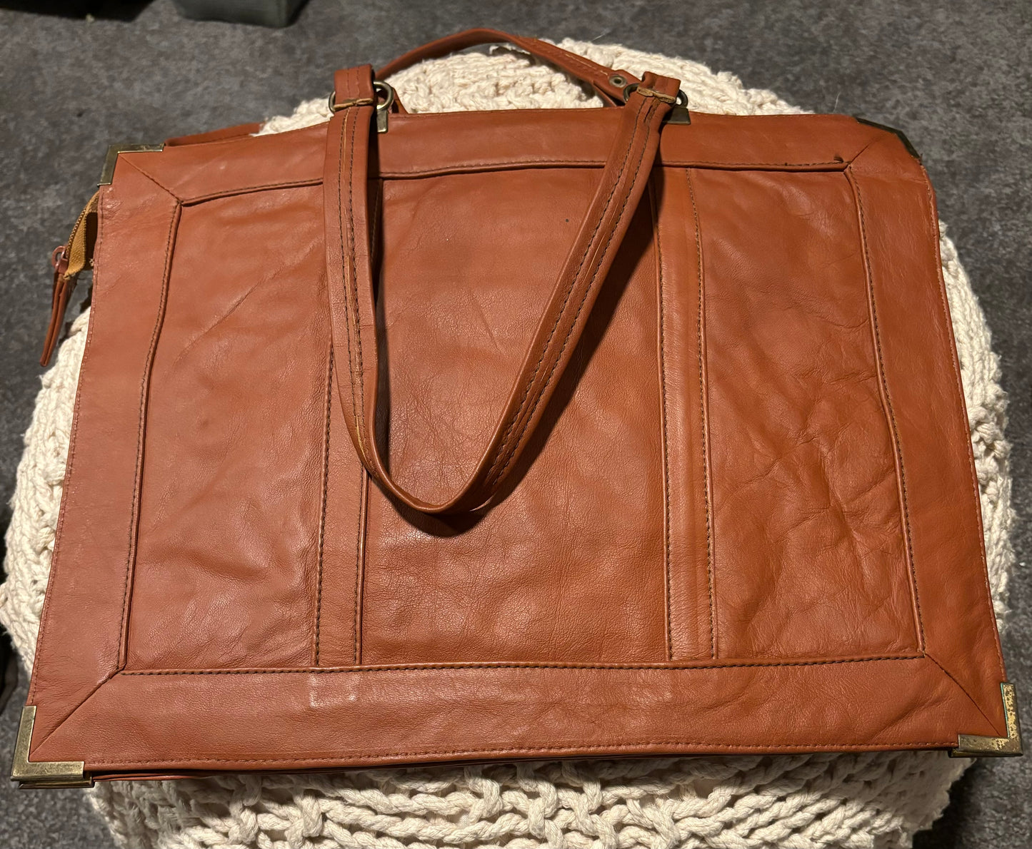 Vintage leather Messenger bag