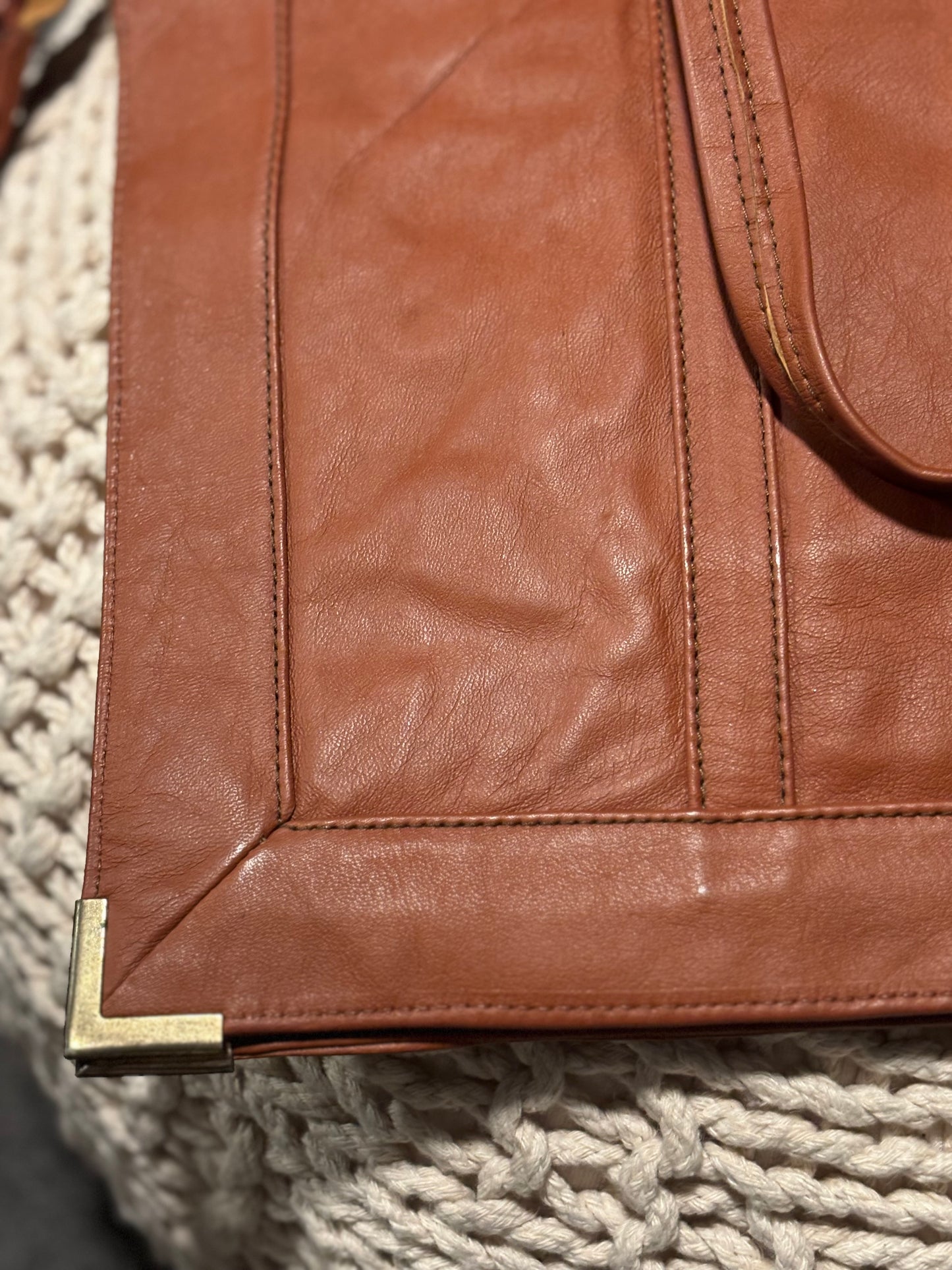 Vintage leather Messenger bag