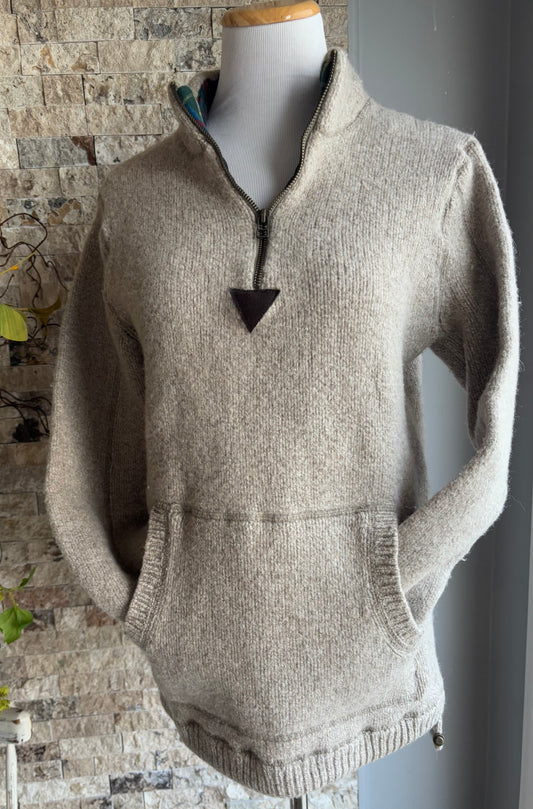 LLBean Lambswool Quarter Zip Sweater Medium Tall