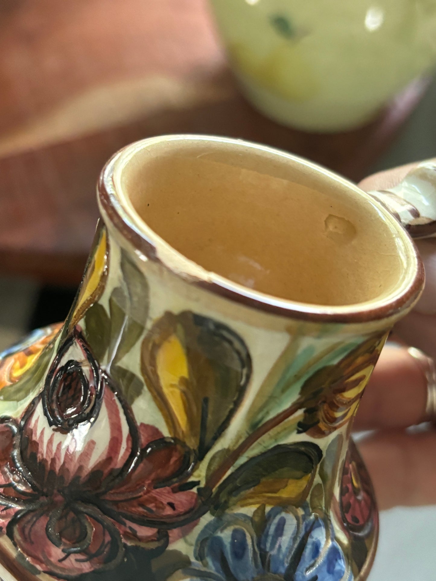 Hand painted Pottery mini pitcher