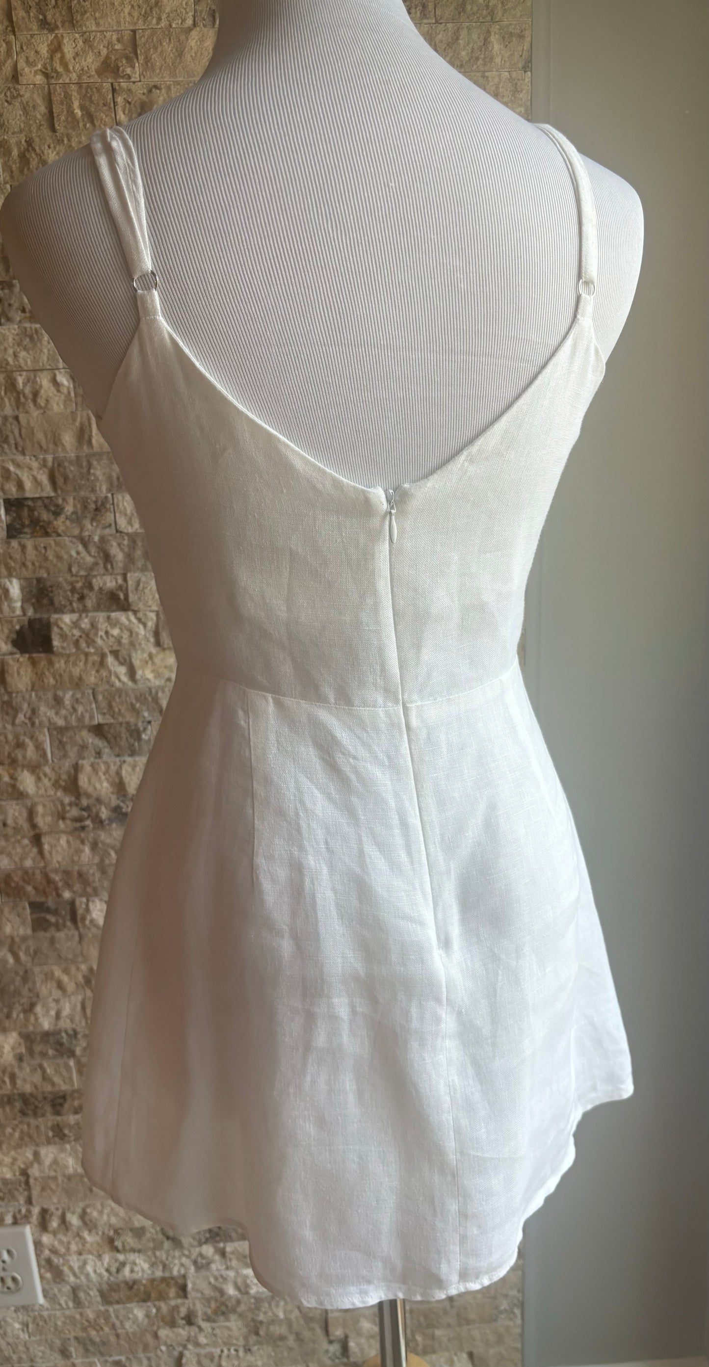 Reformation white linen dress in size 2