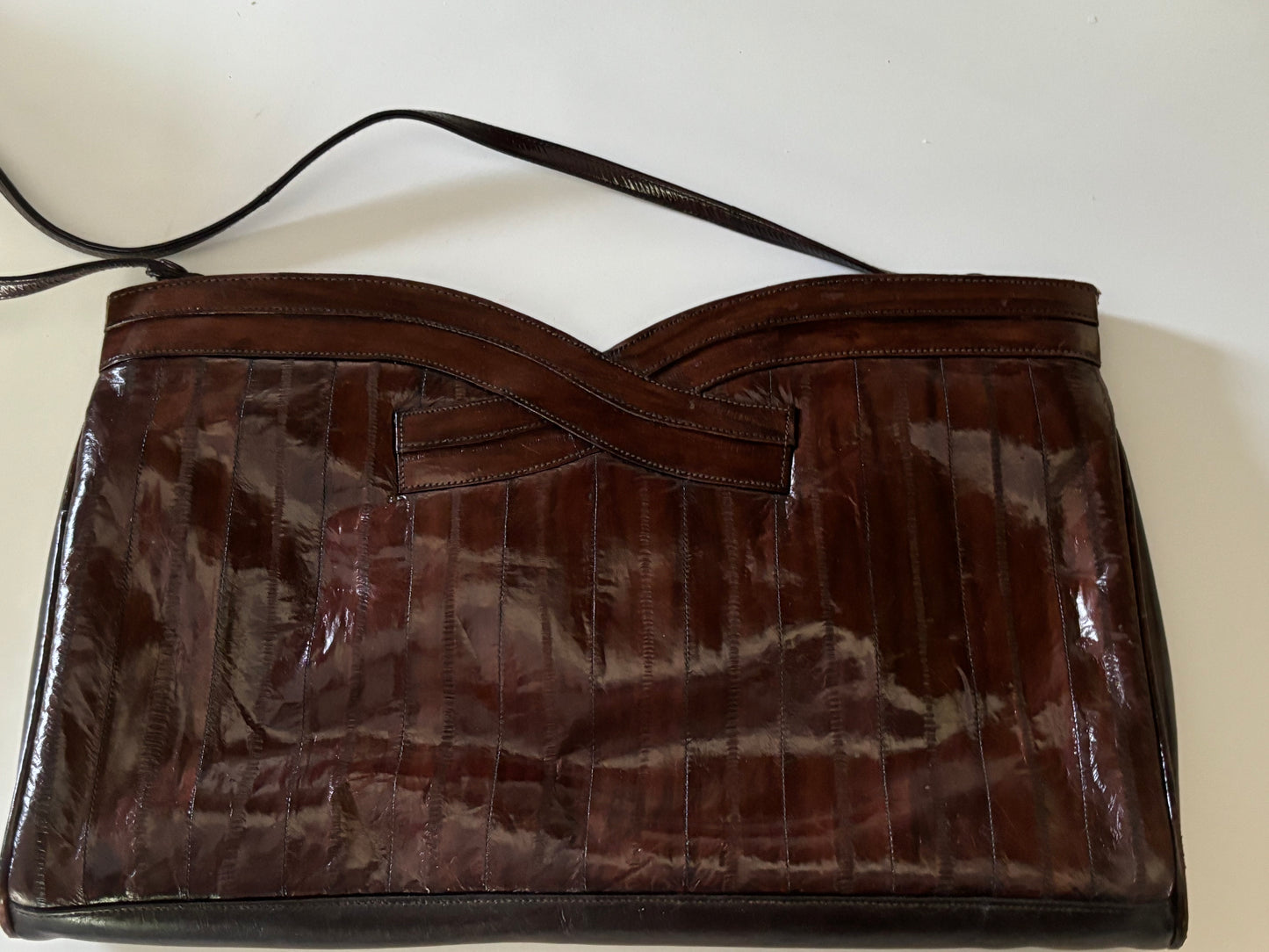 Vintage Eel skin clutch with strap