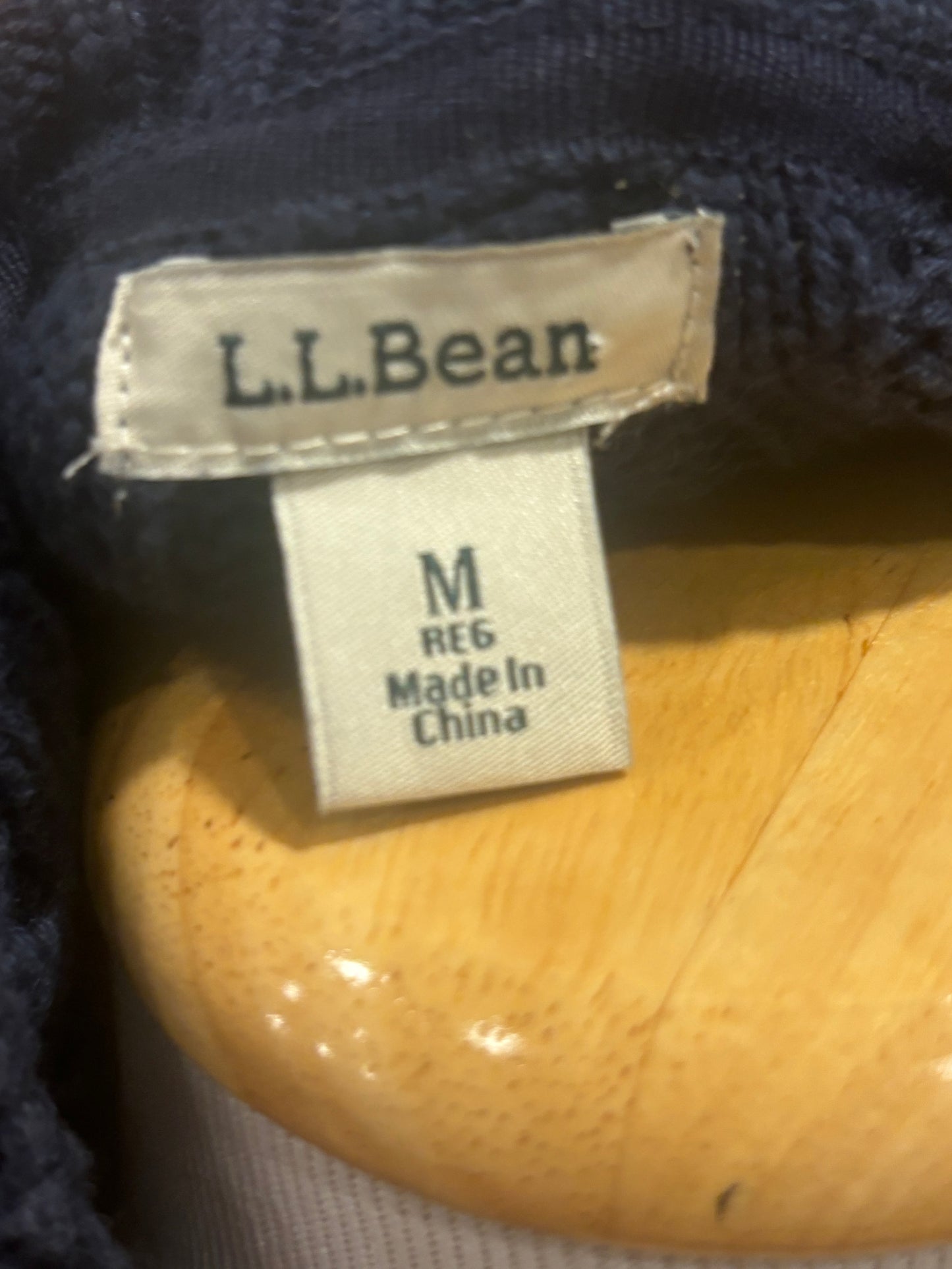 LL Bean Cable Knit Cardigan Zip Up Medium