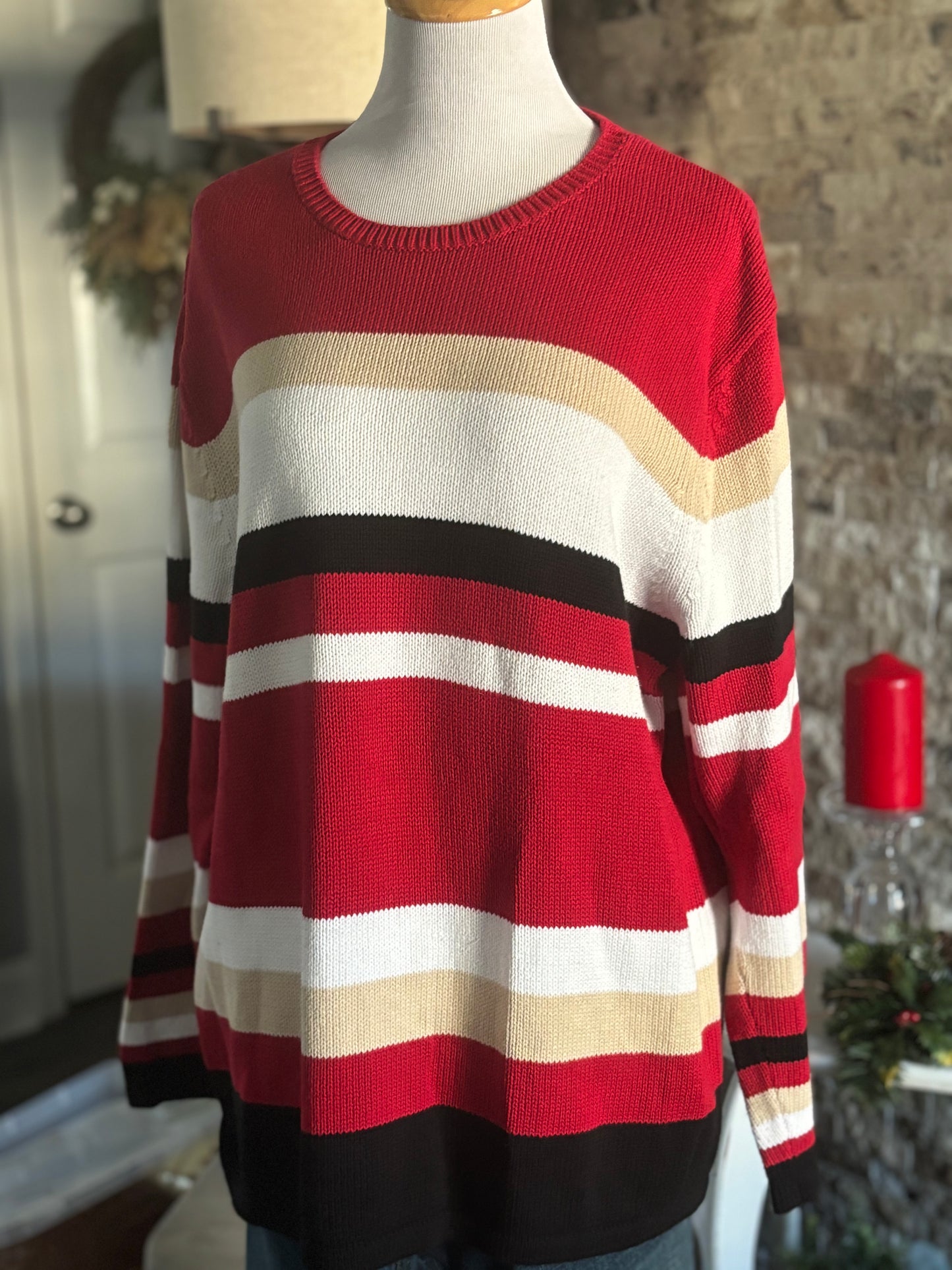 Croft and Barrow Striped Sweater/ Size 1X