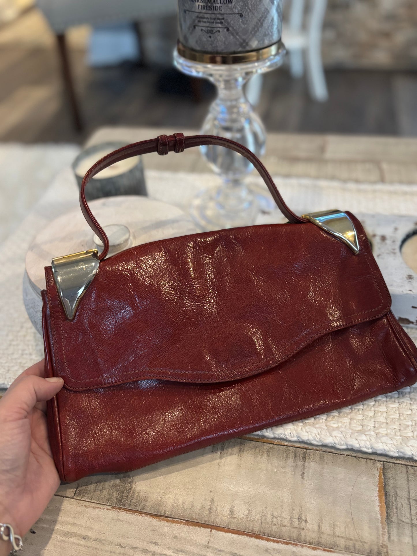 Red Leather Vintage Handbag