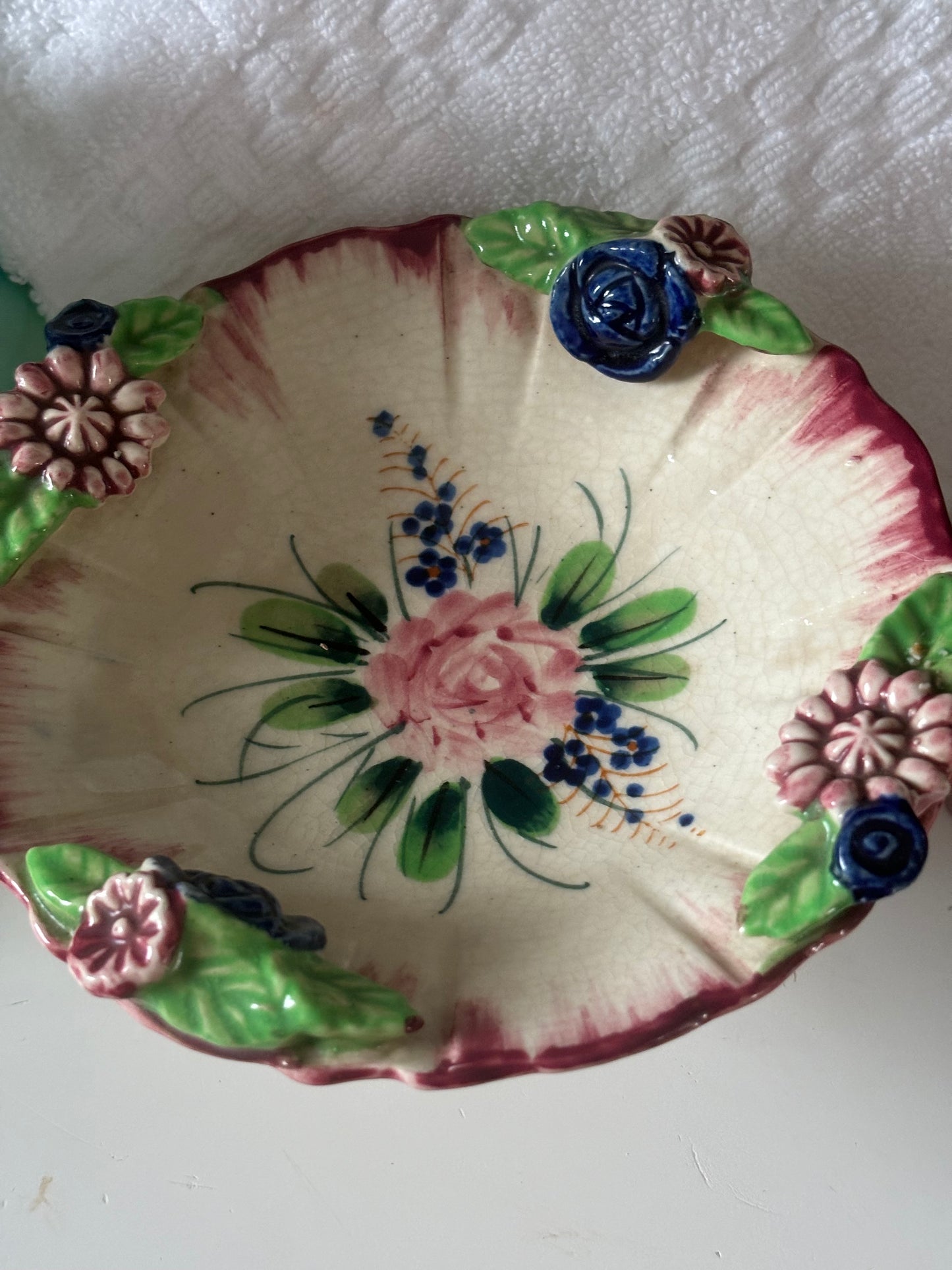 Vintage Floral Footed Candy Dish