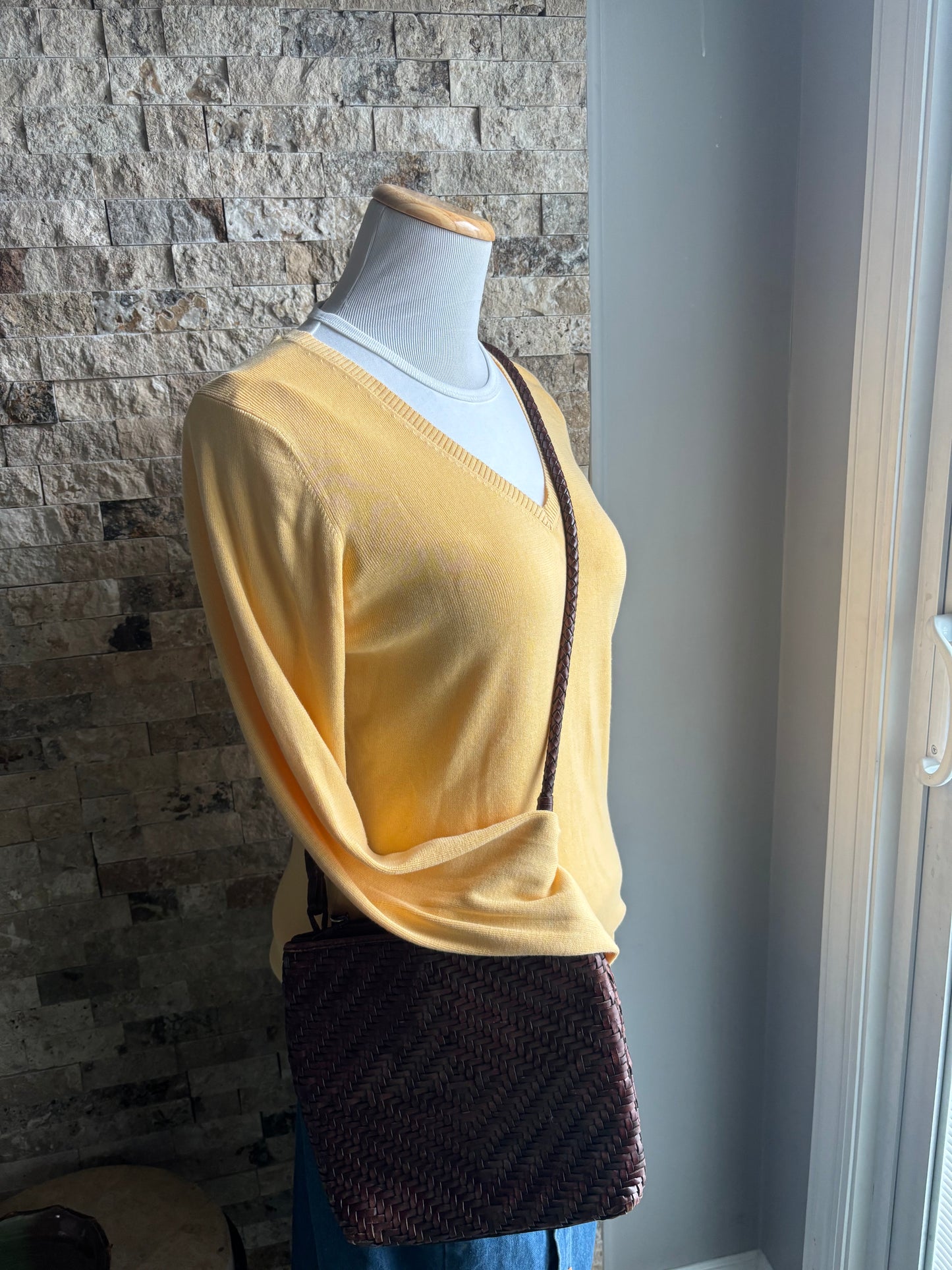 Butter Yellow V-neck Sweater Small