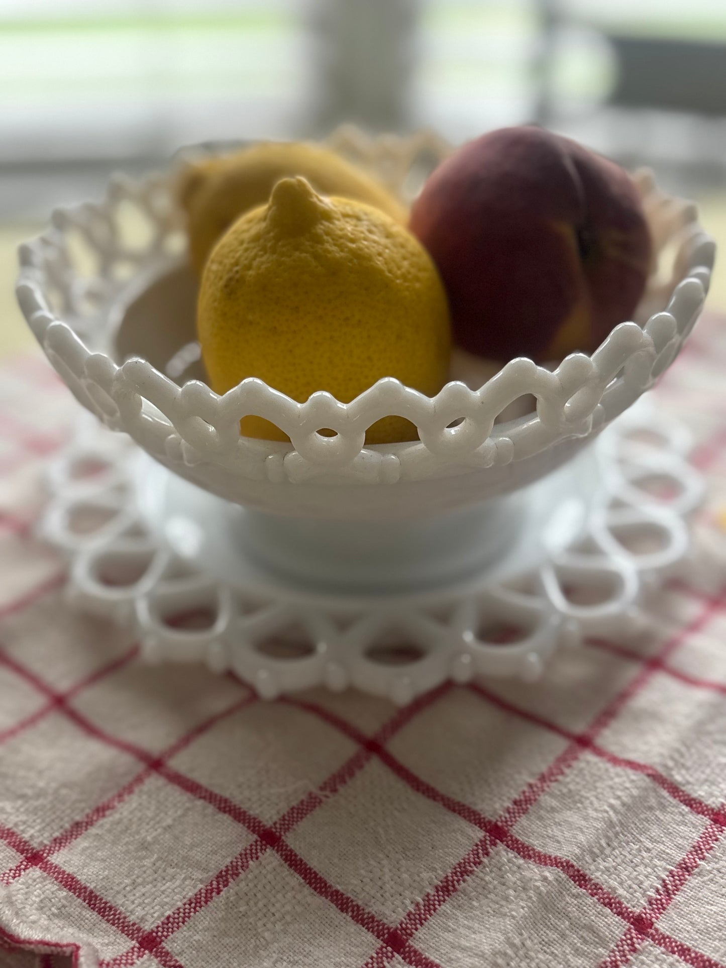 Vintage Milk Glass Set/ Bowl and Saucer