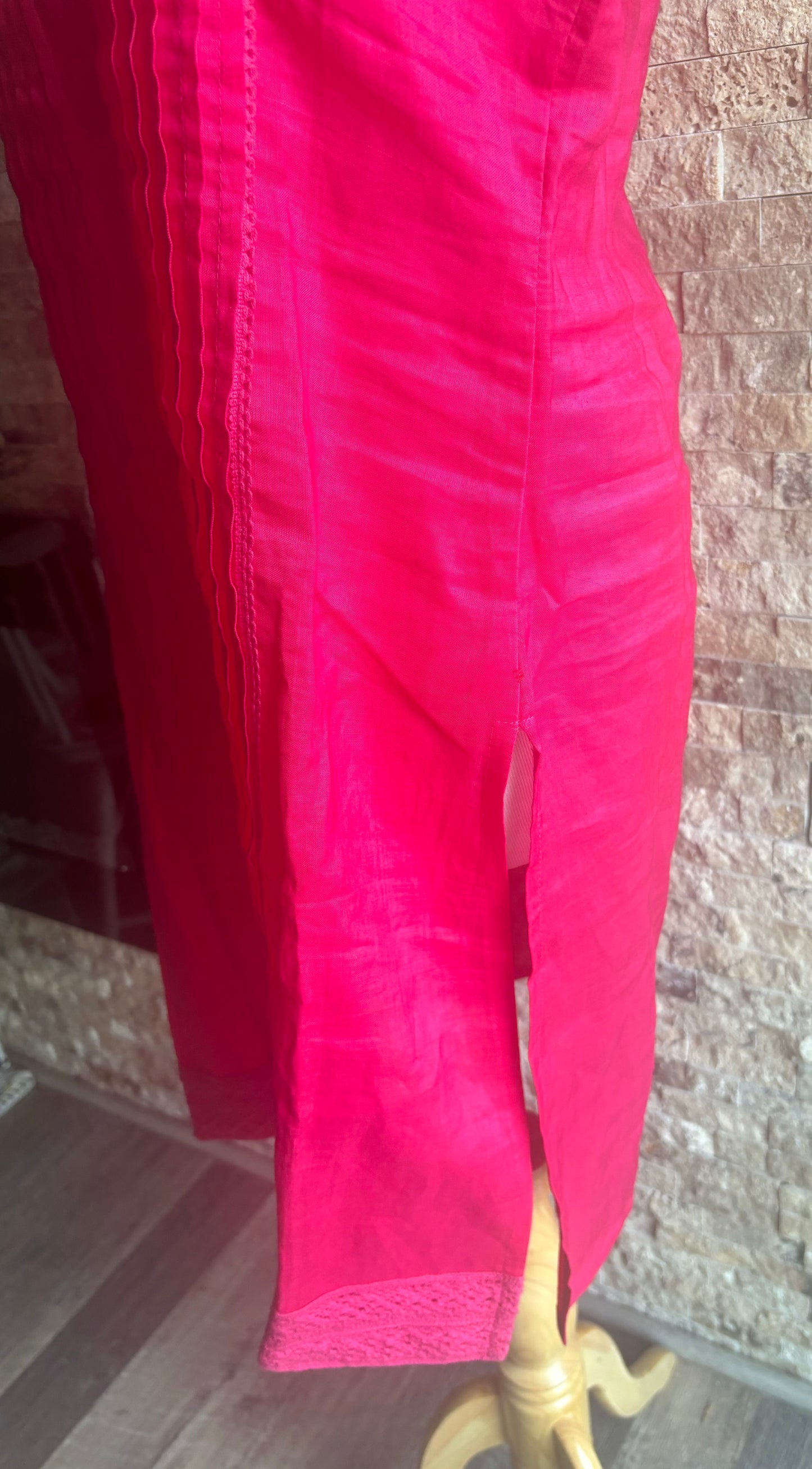 Linen Fuchsia Dress in Large