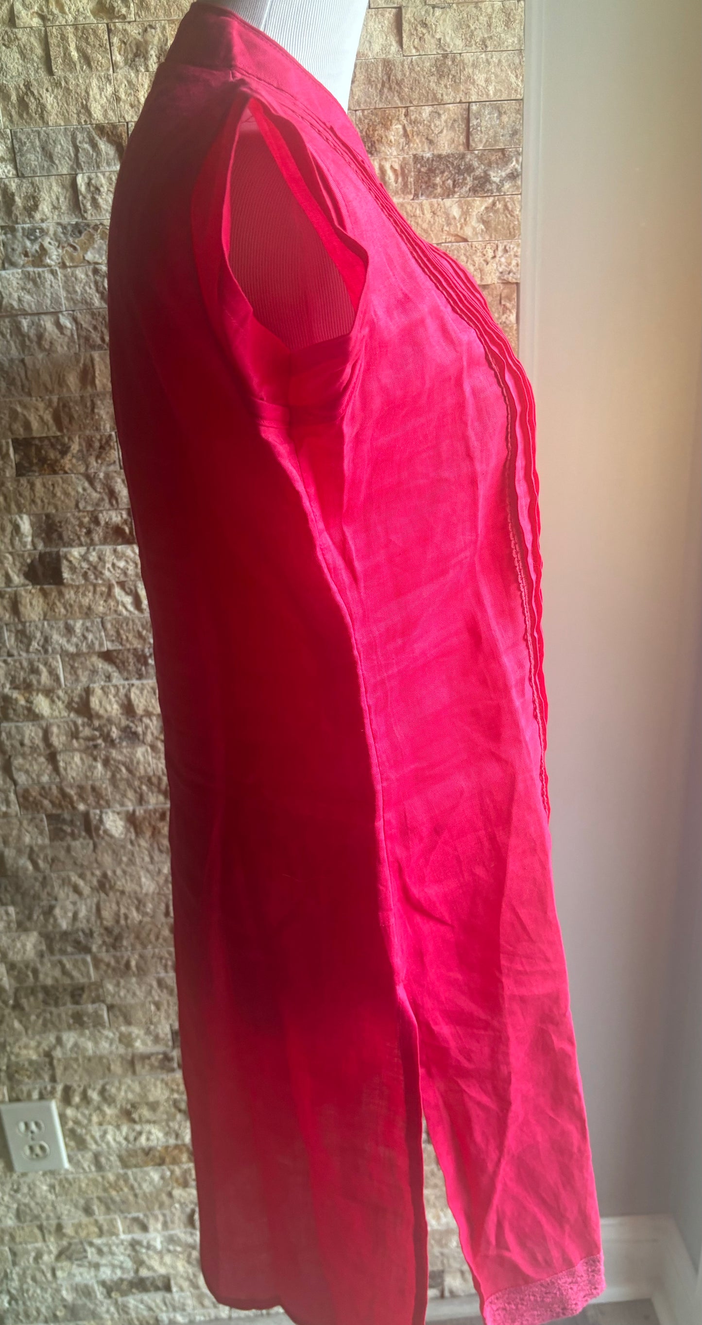 Linen Fuchsia Dress in Large