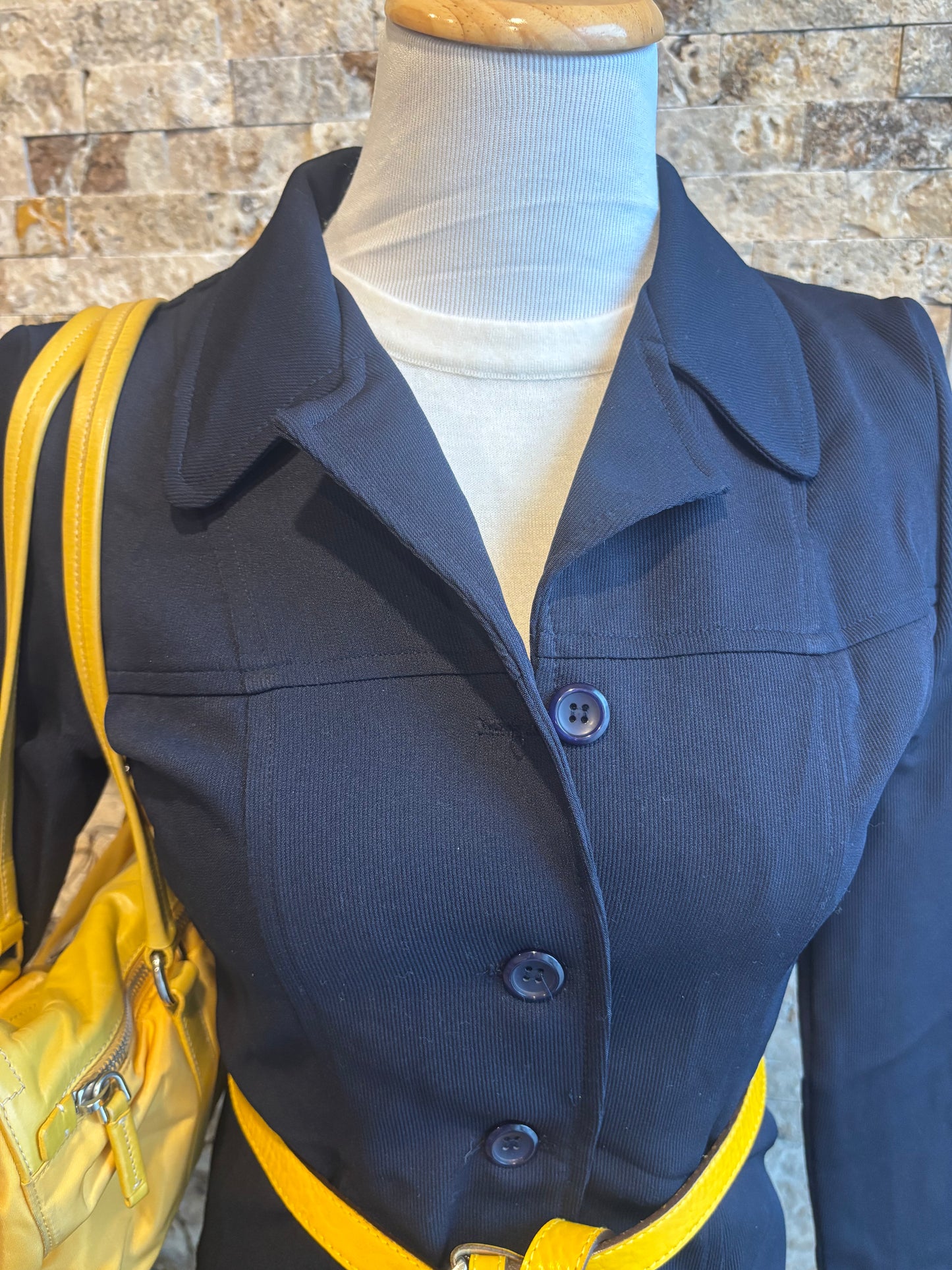 Vintage Long Button Down Fitted Blazer Small