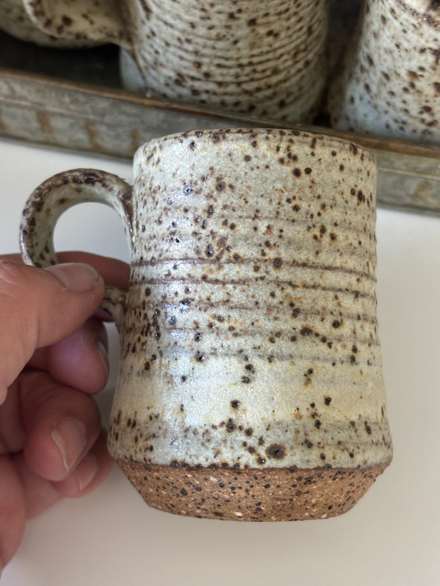 Handmade pottery set/ Pitcher and six cups