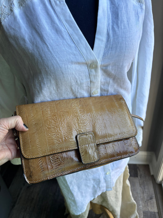 Golden Textured Crossbody